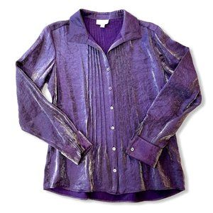 Coldwater Creek Purple Iridescent Shimmer Blouse